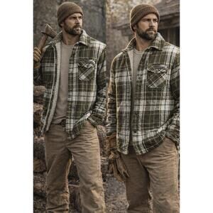 Regatta Outdoors Rugged Point Sherpa Lined Mens LS Button Up Shacket XL NWT